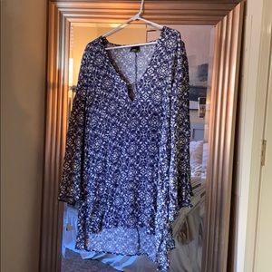 Blue paisley tunic dress
